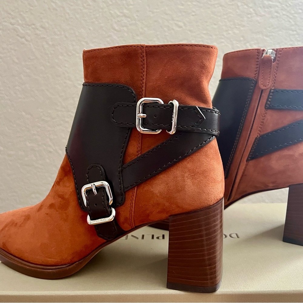 NEW Tod's Italian Suede and Leather Ankle Boots with Double Buckle